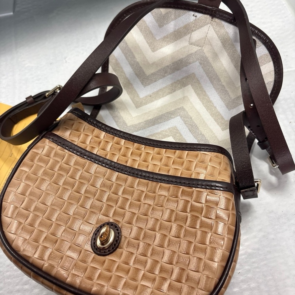 Dooney & Bourke Tan and Brown Woven Crossbody Bag